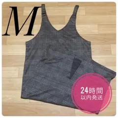 ✨美品✨　ワンピース　ジャンパースカート　M チェック柄　ブラウン