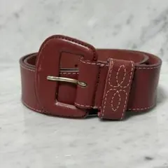 Calvin Klein カルバンクライン レザーベルト レッド 太 ステッチのサムネイル