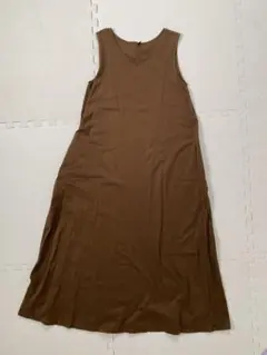 UNIQLO ユニクロ　ブラウン ノースリーブ ロングワンピース Mサイズ