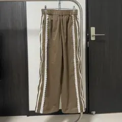 しまむら　saoriさん　レースラインパンツ　ブラウン　Lサイズ