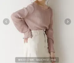 セール新品未使用　タグ付き　Chico 長袖 プリーツ メロウ トップス ピンクのサムネイル