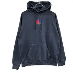 訳アリ　アディダス　メンズパーカー　M　黒　ポケット　フーディ　裏起毛【2040