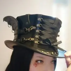 如*葉様 帽子★コウモリ翼・Wベルト・コルセットハット サイズ58 【candv