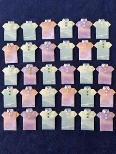 壁面飾り 父の日 敬老の日 折り紙 空柄 雲柄 ポロシャツ型 30個