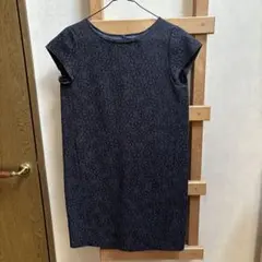 NATURAL BEAUTY BASIC 花柄刺繍 半袖ワンピース S