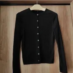 ユニクロリブ編み長袖カーディガン　ブラックXL