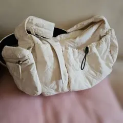 Niceクリップ　アイボリー キルティング ショルダーバッグ