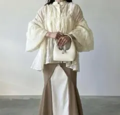 AERMA エリマ2way tiered sheer volume blouse - メルカリ