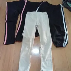 ストライプデザイン キッズレギンス 100cm〜4枚セット