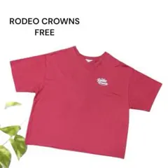 RODEO CROWNS ロデオクラウンズ VネックTシャツ ロゴワッペン