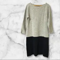 クローゼットストーリー ユナイテッドアローズ バイカラーニットワンピース 切替え