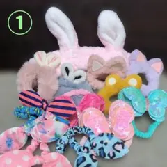 ①うさ耳ヘアバンド他 ヘアアクセまとめ売り14点