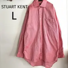 スチュアートケント　アオキ系　シャツ　Yシャツ　ピンク　綿100%