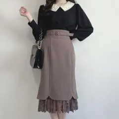 レースレイヤードタイトスカート アンアナザーアンジェラス フィント