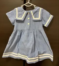 ムージョンジョン　ダンガリーセーラーワンピース　90センチ　こどもの森