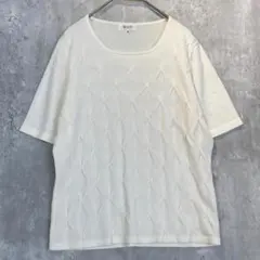 自由区（40サイズ）半袖カットソー/Tシャツ/トップス/白/ホワイト/無地のサムネイル
