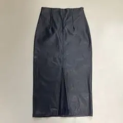 ZARA ブラック合成皮革タイトロングスカート