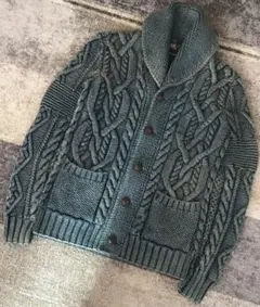 極上の立体編み RRL RALPH LAUREN インディゴ染め カーディガンのサムネイル