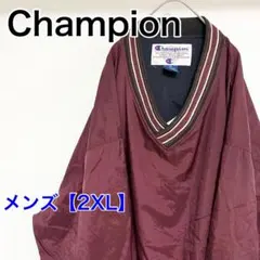 YBI6【US輸入】Champion　プルオーバー【メンズ2XL】長袖　えんじ色