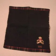 미사용 DAKS タオルミニハンカチ ベア刺繍 チェック柄