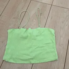 H&M ライトグリーン リブキャミソール Sサイズ