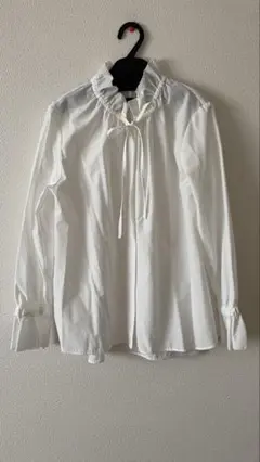 12closet【福田麻琴さんコラボ】フリルギャザーブラウス白ホワイト