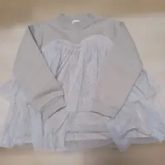 ベージュ フリル付きトレーナー　110㎝