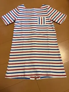 PETIT BATEAU マルチストライプ 半袖ワンピース6ans 116センチ