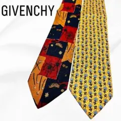 【美品】 ジバンシー GIVANCHY ネクタイ 花柄 黄色 イエロー ブランド