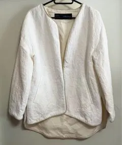 ZARA BASIC ホワイト ノーカラージャケット M 未使用品