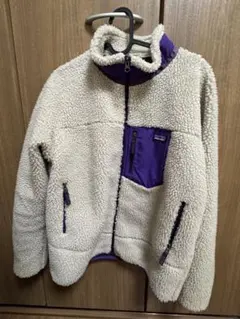 Patagonia フリースジャケット XXL クリーム/パープル
