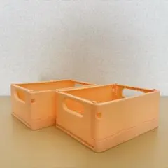 美品✨【24時間以内発送】折りたたみ ミニコンテナ 卓上ラック オレンジ