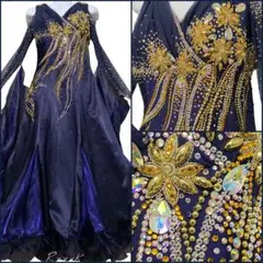 新品☆ラテンドレス☆M☆社交ダンス☆長身痩躯☆競技会☆メタリック