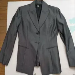 グレー テーラードジャケット シングルボタン