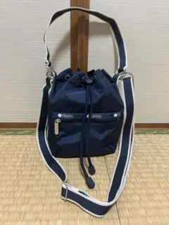 상태좋음 レスポートサック 巾着ショルダー2way 네이비