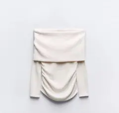 ZARA オフショルダーSOFTセーター　エクリュ