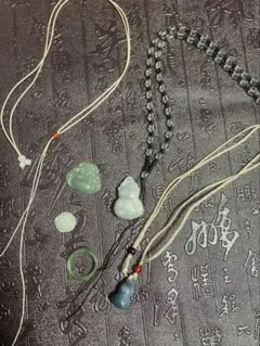 天然石ペンダントトップのお得なセット　アクセサリー　翡翠ヒスイ、和田玉　瑪瑙