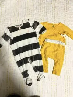 PETIT BATEAU ロンパース　セットアップset 67