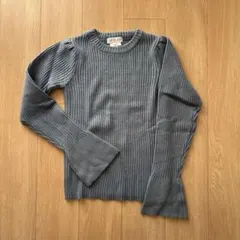 チャオパニックティピーブルー リブ編み フレア袖 ニットセーター