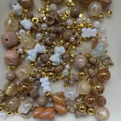 ✨️お得✨️茶系 ビーズセット 多様な形状と色合い