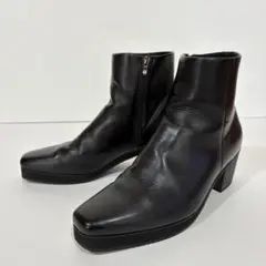 【CLEL】XLサイズ　メンズハイソール デザイン ヒールブーツ　黒　ブラック