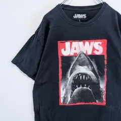 US古着 JAWS ジョーズ ムービーTシャツ ビッグプリント 鮫 黒 L