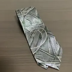 【美品】renoma 幾何学模様 ネクタイ グリーン系