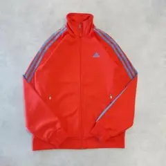 adidas アディダス トラックジャケット 古着 刺繍 L 赤 青 16217