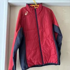 アシックス ウォームアップウェア レッド/ネイビー