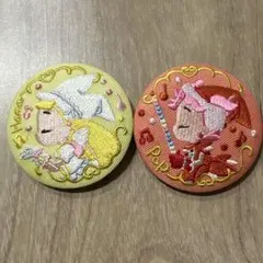 おジャ魔女どれみ　刺繍缶バッジ　2個セット