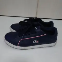 Lacoste ネイビー ストライプ スニーカー