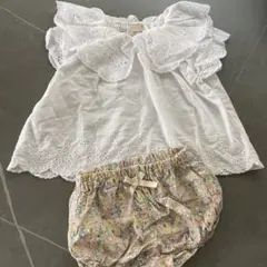 petit main 70サイズ フリルトップスとショートパンツセット