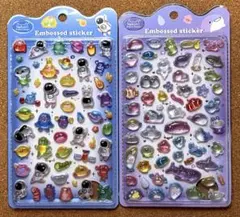 ◎入荷◎価格変更◎2枚セットNekoni シール宇宙飛行士・海の生き物(水族館)