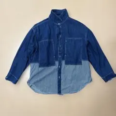 NIKO AND ... デニムシャツ・ストライプ切替